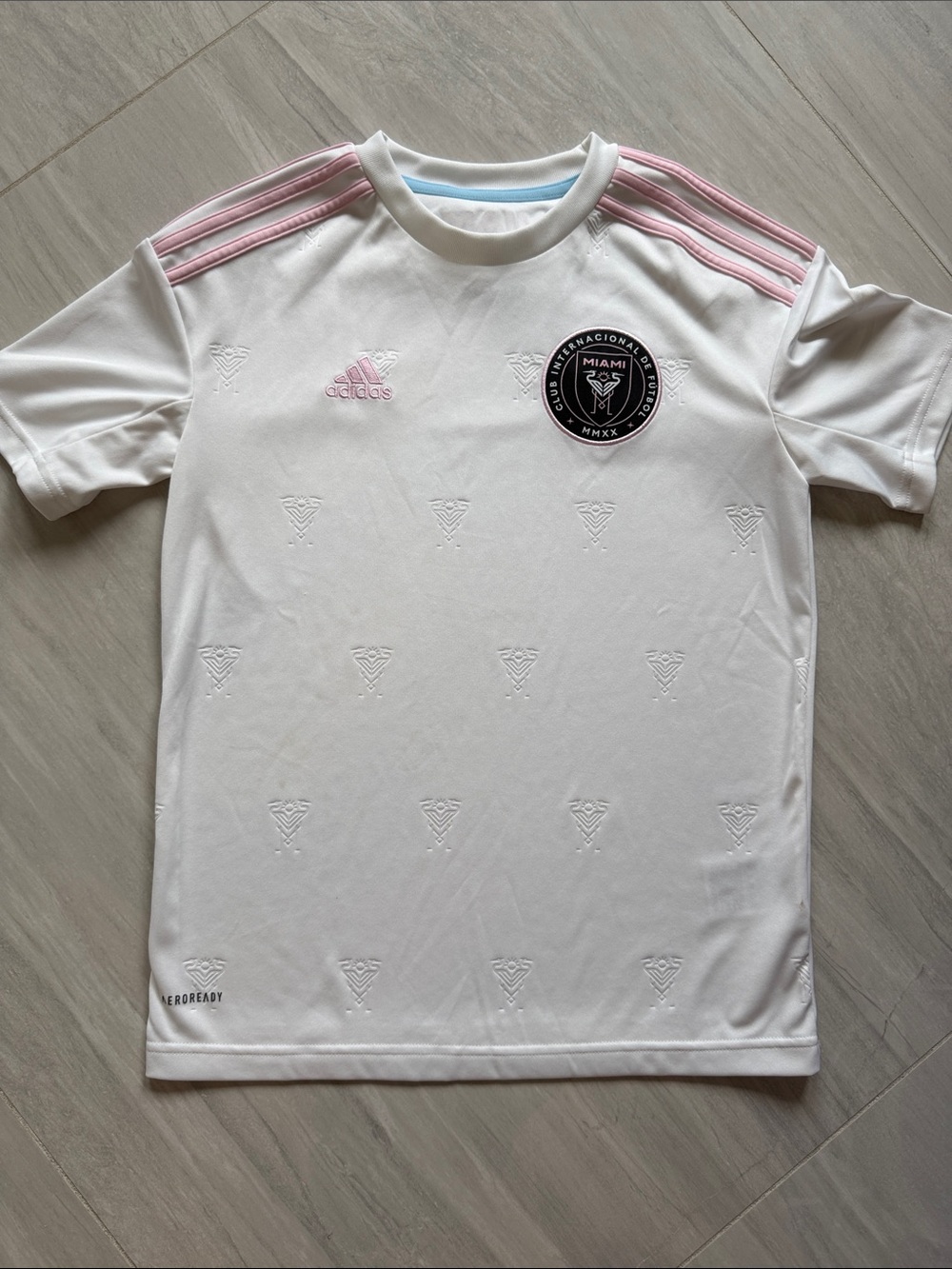 Adidas Kids' Inter Miami White & Pink Training Jersey